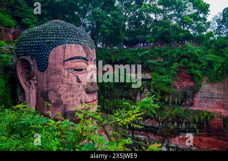 Leshan Giant Buddha, der größte Stein-Buddha der Welt, Mount Emei Scenic Area, UNESCO-Weltkulturerbe, Leshan, Sichuan, China, Asien Copyright: Mi Stockfoto