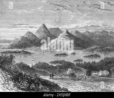 Glengarrif Harbour und Bantry Bay, Irland vom Eccles Hotel aus gesehen, und wie es im späten 19. Jahrhundert entstanden wäre. Schwarz-weiß-Illustration aus unserem eigenen Land Band III, veröffentlicht von Cassell, Petter, Galpin & Co. Im späten 19. Jahrhundert. Stockfoto