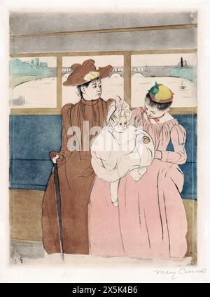 Gemälde der amerikanischen Künstlerin Mary Cassatt (1844-1926) im Omnibus (1891) Stockfoto