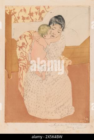 Gemälde der amerikanischen Künstlerin Mary Cassatt (1844-1926) mütterliche Streicheleinheiten (1891) Stockfoto