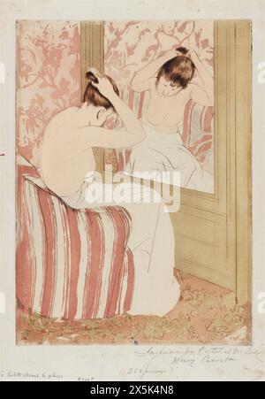 Gemälde der amerikanischen Künstlerin Mary Cassatt (1844-1926) The Coiffure (1890-1891) Stockfoto