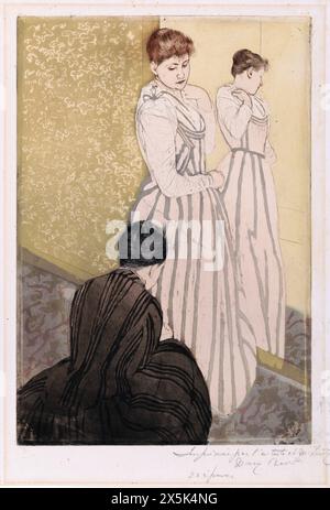 Gemälde der amerikanischen Künstlerin Mary Cassatt (1844-1926) The Fitting (1891) Stockfoto