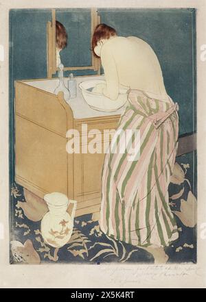 Gemälde der amerikanischen Künstlerin Mary Cassatt (1844-1926) Badende Frau (1890-1891) Stockfoto