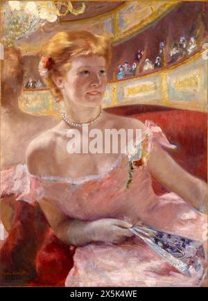 Gemälde der amerikanischen Künstlerin Mary Cassatt (1844–1926) Frau mit Perlenkette in Loge Stockfoto