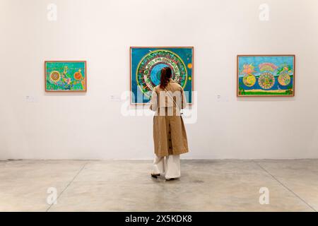 Venedig, Italien - 19. April 2024: Die Gemälde von Aycoobo wurden im Zentralen Pavillon während der 60. Internationalen Kunstausstellung der Bienna von Venedig ausgestellt Stockfoto