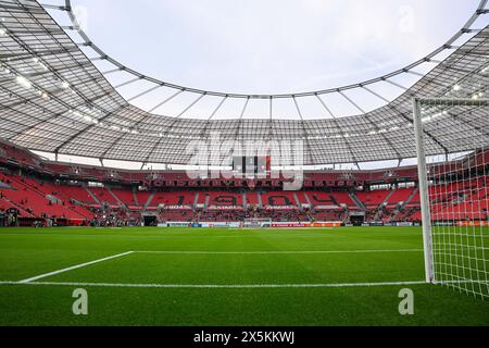 Leverkusen, Deutschland. Mai 2024. Bay Arena, 09.05.24: Interne Ansicht der BayArena beim Halbfinale der UEFA Europa League im zweiten Legspiel zwischen AS Roma und Bayer 04 Leverkusen in der Bay Arena in Leverkusen. Fußball (Cristiano Mazzi/SPP) Credit: SPP Sport Pressefoto. /Alamy Live News Stockfoto