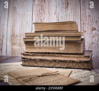 Willow Catkins Wegen Eines Alten Buches Stockfoto