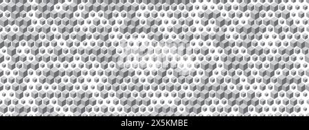 Abstrakter Hintergrund mit 3D-Würfeln unterschiedlicher Größe. Einfarbiges geometrisches nahtloses Muster. Vintage Vektor bg Stock Vektor