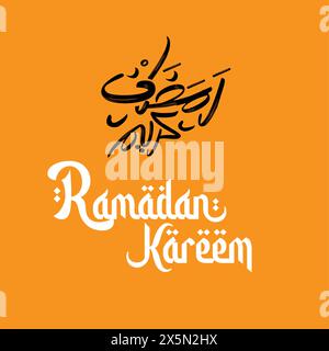 Ramadan Kareem. Übersetzt : Ramadan Kareem . Die arabische Typographie. Stock Vektor