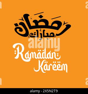 Ramadan Kareem. Übersetzt : Ramadan Kareem . Die arabische Typographie. Stock Vektor