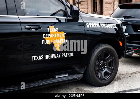 Geparkte schwarze offizielle Texas Highway Patrol State Trooper Polizeiauto Stockfoto