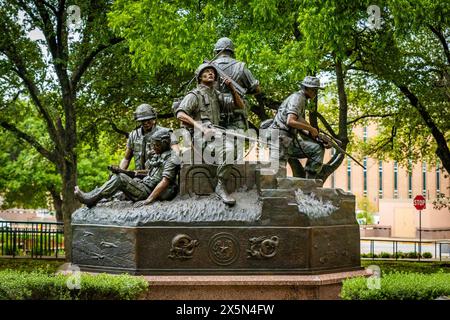 Das Texas Capitol Vietnam Veterans Monument ist am Sommertag ganz nah Stockfoto