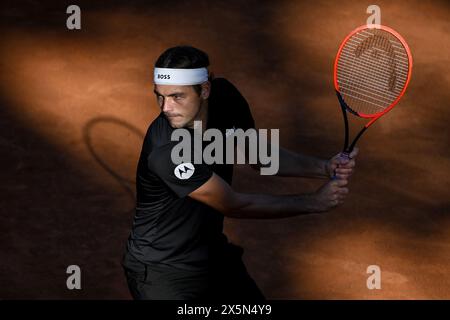Rom, Italien. Mai 2024. Taylor Fritz während des Spiels gegen Fabio Fognini beim Internazionali BNL d’Italia 2024 Tennis Turnier im Foro Italico in Rom, Italien am 10. Mai 2024. Quelle: Insidefoto di andrea staccioli/Alamy Live News Stockfoto