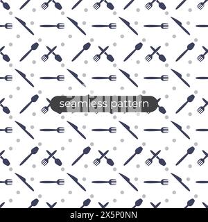 Messergabel und Löffel Hintergrund mit nahtlosem Patern-Stil Stock Vektor