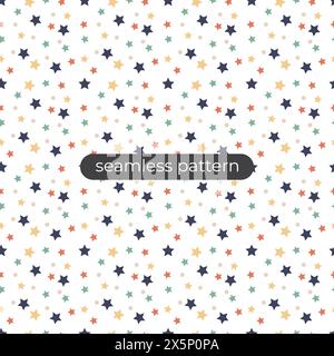 Hintergrund mit farbigen Sternen und nahtlosem Patern-Stil Stock Vektor