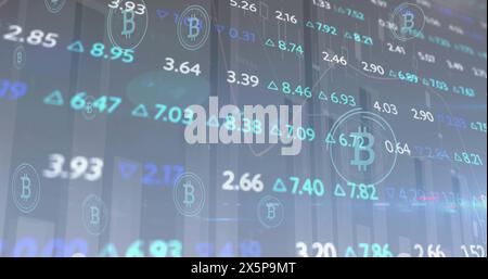 Abbildung des Scannens des Bereichs und der Datenverarbeitung über Computerserver Stockfoto