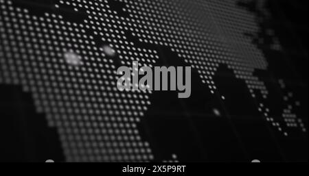 Bild des Like-Symbols mit steigenden Zahlen über der Weltkarte und Datenverarbeitung auf blauem Hintergrund Stockfoto