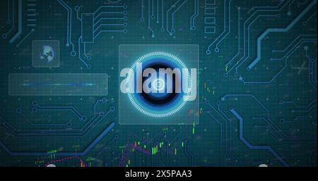 Dieses Bild zeigt farbenfrohe Daten, Diagramme und Statistiken, die verarbeitet und analysiert werden Stockfoto