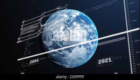 Bild der digitalen Datenverarbeitung auf der ganzen Welt Stockfoto