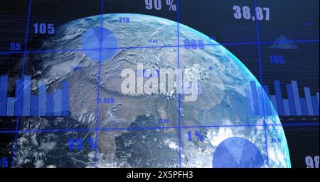 Bild der digitalen Datenverarbeitung auf der ganzen Welt Stockfoto