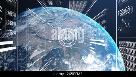 Bild der digitalen Datenverarbeitung auf der ganzen Welt Stockfoto