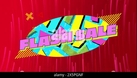 Bild: Flash-Verkaufstext über bewegten Wegen Stockfoto