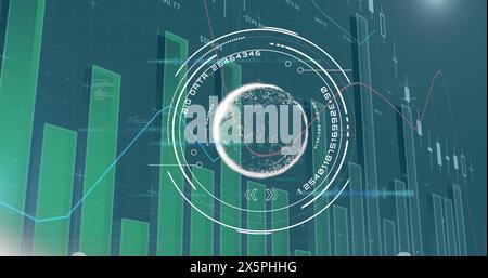 Bild der Datenverarbeitung und des Scope-Scans Stockfoto