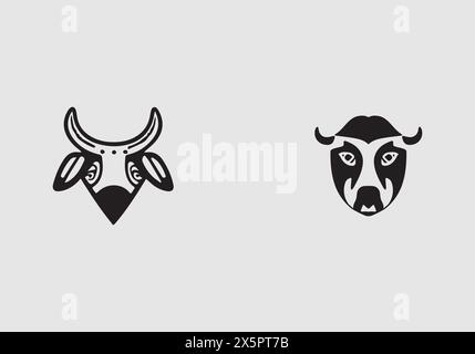 Minimalistisches, stilvolles Bhutan-Takin-Symbol-Illustration-Design Stock Vektor