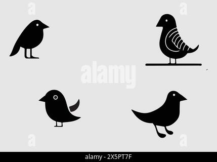 Minimalistisches, stylisches Vogelsymbol-Illustrationsdesign Stock Vektor