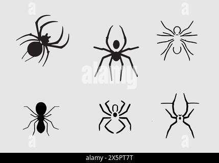 Minimales Widow Spider-Symbol-Design Stock Vektor