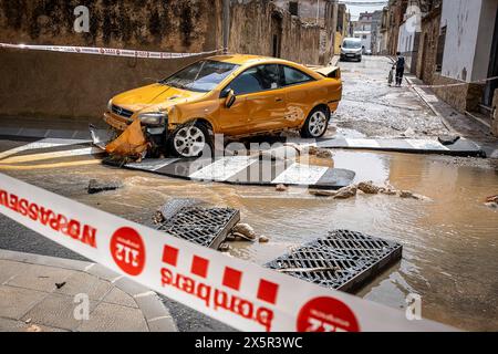 Überschwemmungen in Santa Barbara, Tarragona, Spanien. September 2023 Stockfoto