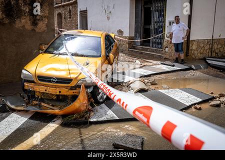 Überschwemmungen in Santa Barbara, Tarragona, Spanien. September 2023 Stockfoto