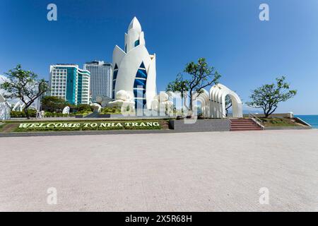 Strandpromenade mit Hotels im Zentrum von Nha Trang, Provinz Khan Hoa, Vietnam, Vietnam Stockfoto