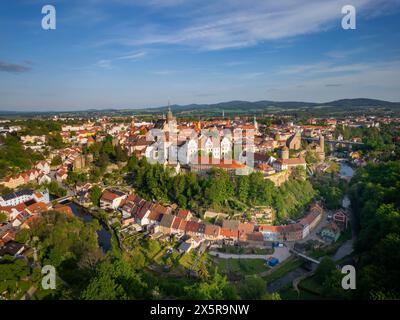 Stadtblick auf Bautzen, Bautzen, Sachsen, Deutschland Stockfoto