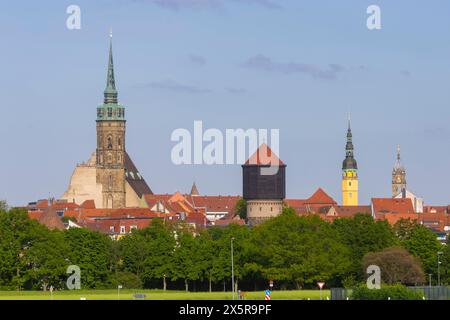 Stadtblick auf Bautzen, Bautzen, Sachsen, Deutschland Stockfoto