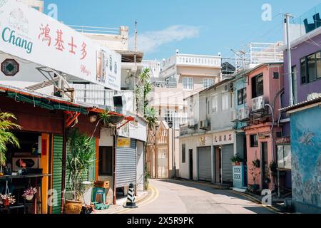 Hongkong - 18. September 2023 : Shek O Village Street Stockfoto