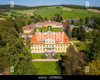 Rammenau Barockschloss und Park in der Lausitzer, Rammenau, Sachsen, Deutschland Stockfoto