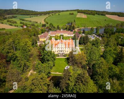 Rammenau Barockschloss und Park in der Lausitzer, Rammenau, Sachsen, Deutschland Stockfoto