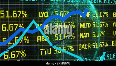 Bild von Statistiken und der Verarbeitung von Finanzdaten Stockfoto