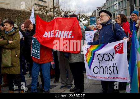 Frankfurt, Deutschland, 24. Februar 2024. Demo "der Jahrestag des russischen Angriffs auf die Ukraine". Stockfoto