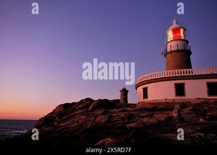 Leuchtturm von Corrubedo, Provinz Coruña, Spanien Stockfoto