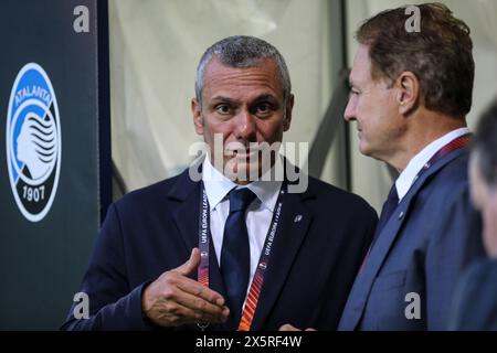 Bergamo, Italien, 9. Mai 2024. Stefano Percassi, Direktor von Atalanta, während des Spiels zwischen Atalanta und Olympique Marseille für die UEFA Europa League Stockfoto