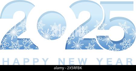 Das Silvestergrußsymbol für das Jahr 2025. Vektorillustration isoliert auf weißem Hintergrund. Stock Vektor