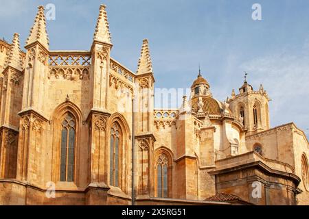 Tarragonas Kathedrale Saint Thecla, erbaut von 1170 bis 1331 in einer Mischung aus romanischen und gotischen Stilen Stockfoto