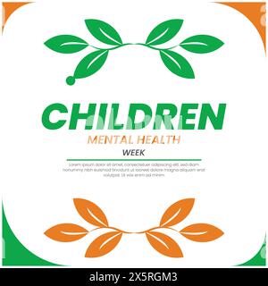 National Children's mental Week Templet Design Stock Vektor