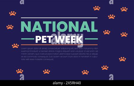 Design-Versuchung für den nationalen Tag der Tierwoche Stock Vektor