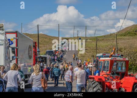 Spendenaktion Truck, Car, Tractor Run am Long Strand Rosscarbery, zu Hilfe von West Cork Underwater Search and Rescue Mai 2024 Stockfoto