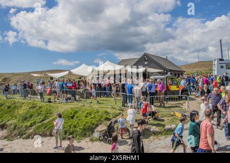 Spendenaktion Truck, Car, Tractor Run am Long Strand Rosscarbery, zu Hilfe von West Cork Underwater Search and Rescue Mai 2024 Stockfoto