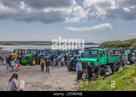 Spendenaktion Truck, Car, Tractor Run am Long Strand Rosscarbery, zu Hilfe von West Cork Underwater Search and Rescue Mai 2024 Stockfoto