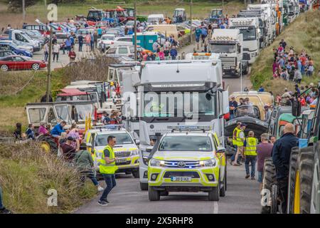 Spendenaktion Truck, Car, Tractor Run am Long Strand Rosscarbery, zu Hilfe von West Cork Underwater Search and Rescue Mai 2024 Stockfoto